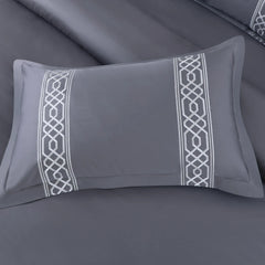 Malako Luxe Stitch & Dream 550 TC Grey Premium Embroidered Bedding