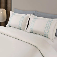 Malako Luxe Stitch & Dream 550 TC Olive Beige Premium Embroidered Bedding