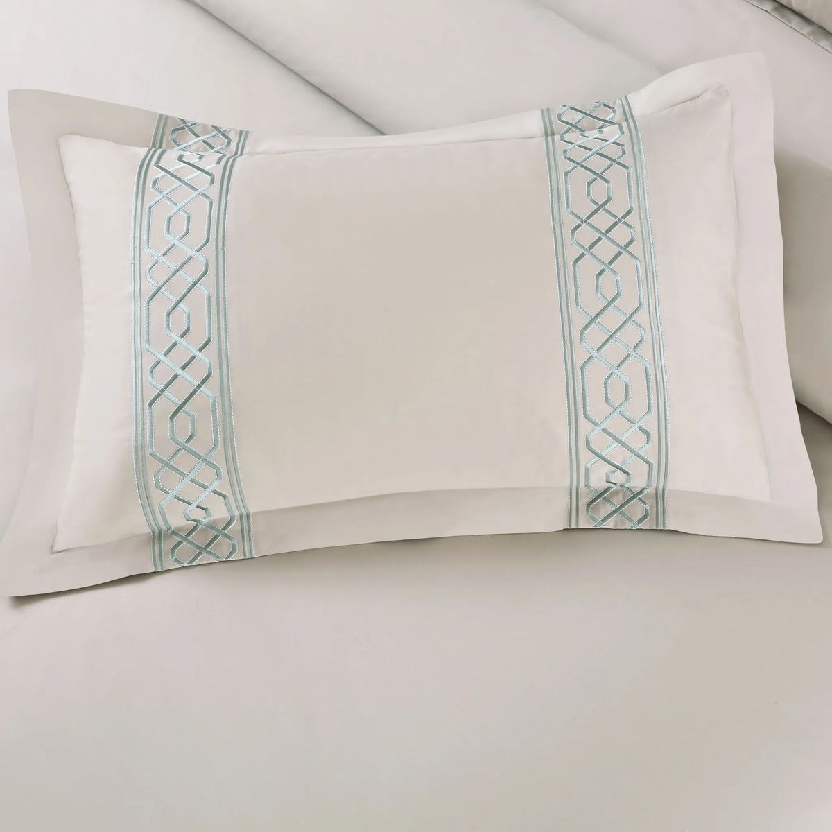 Malako Luxe Stitch & Dream 550 TC Olive Beige Premium Embroidered Bedding