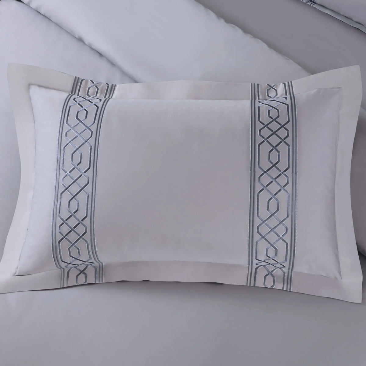 Malako Luxe Stitch & Dream 550 TC Silver Grey Premium Embroidered Bedding