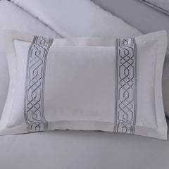 Malako Luxe Stitch & Dream 550 TC Silver Grey Premium Embroidered Bedding
