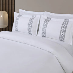 Malako Luxe Stitch & Dream 550 TC White Premium Embroidered Bedding