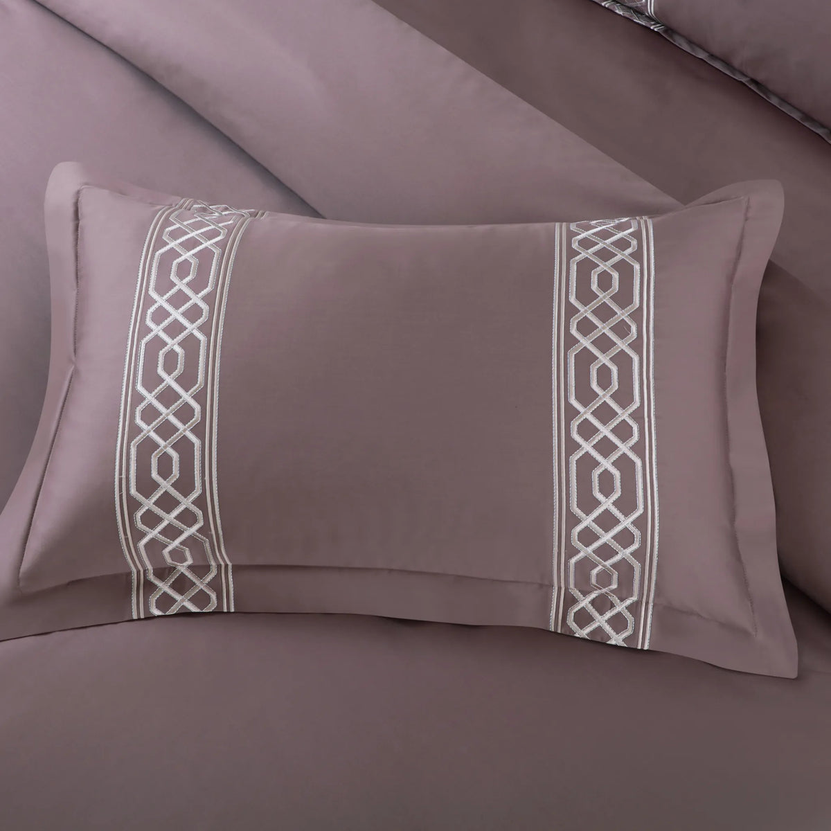 Malako Luxe Stitch & Dream 550 TC Wine/Mauve Premium Embroidered Bedding
