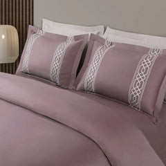 Malako Luxe Stitch & Dream 550 TC Wine/Mauve Premium Embroidered Bedding