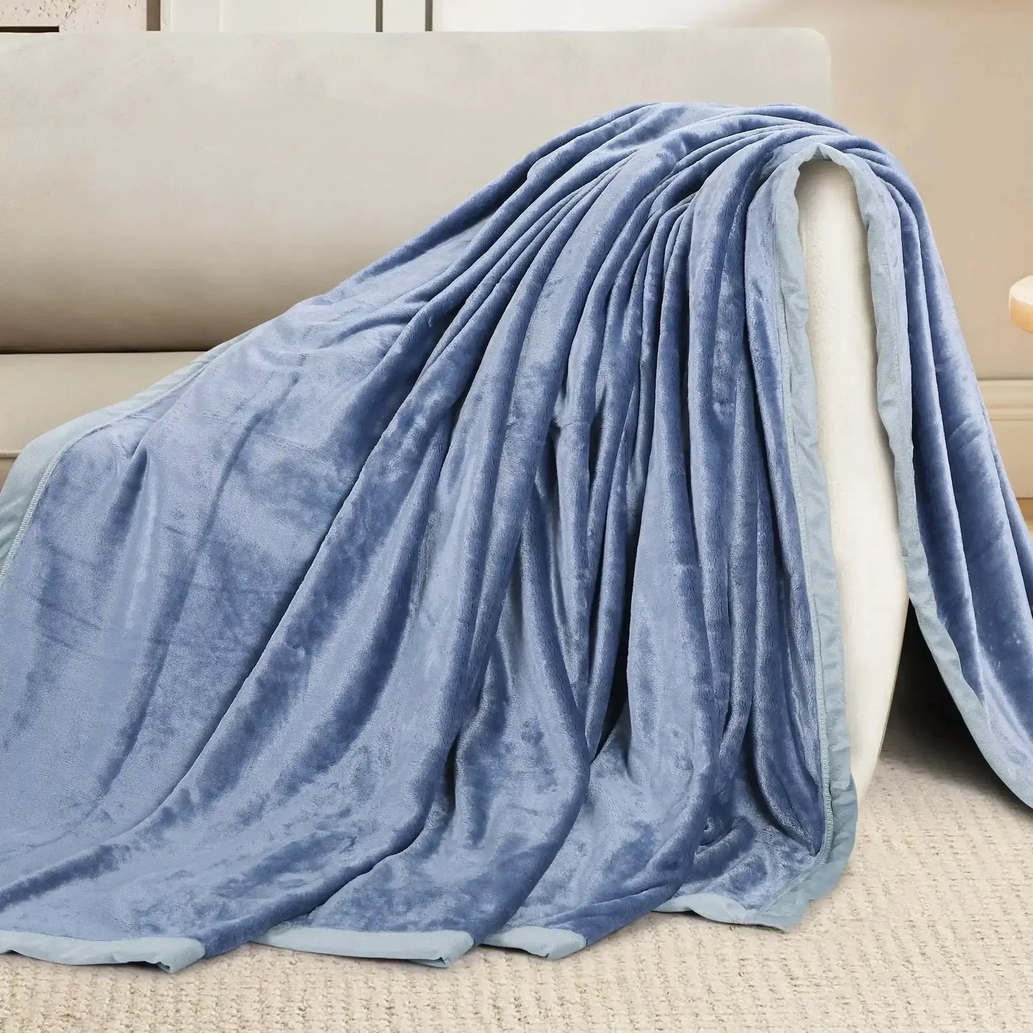 Malako Plush Blue Double Bed AC Blanket