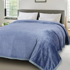 Malako Plush Blue Double Bed AC Blanket