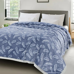 Malako Plush Blue Double Bed AC Blanket