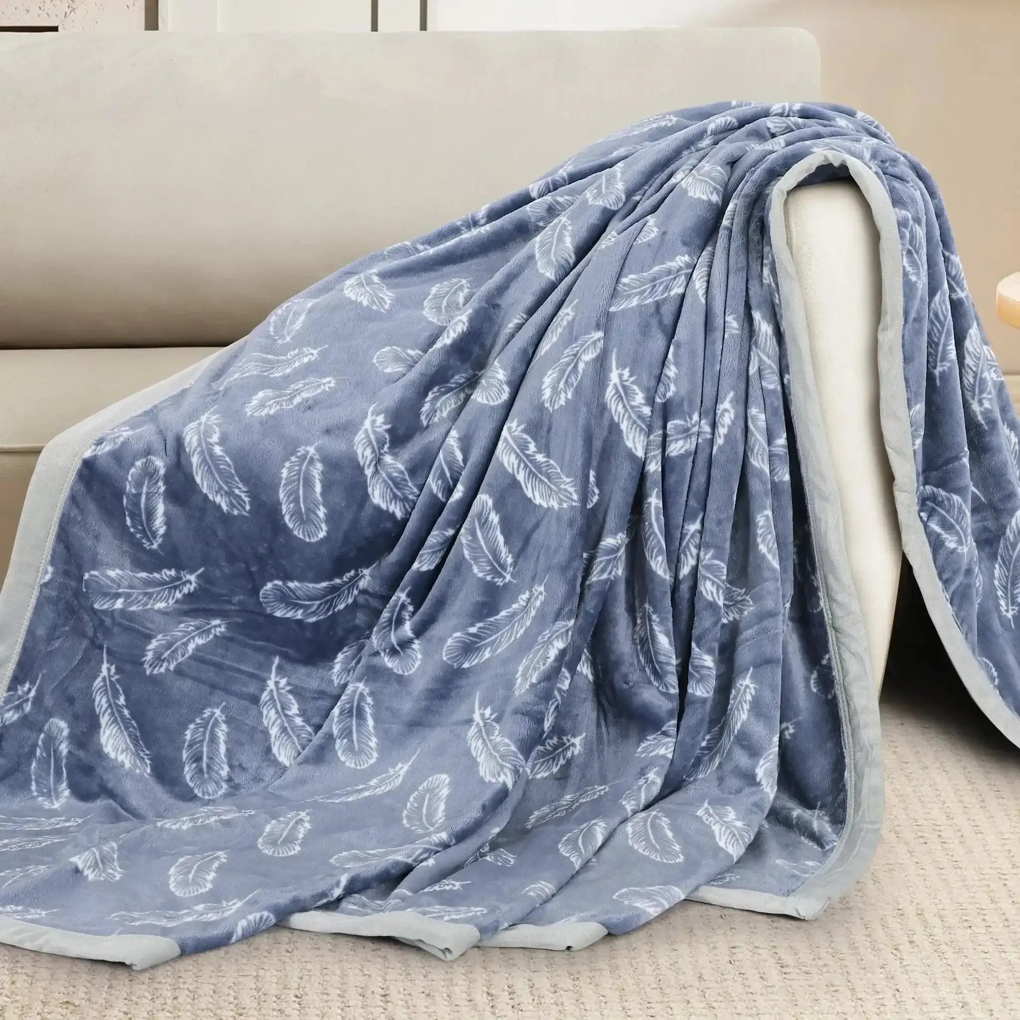 Malako Plush Blue Double Bed AC Blanket