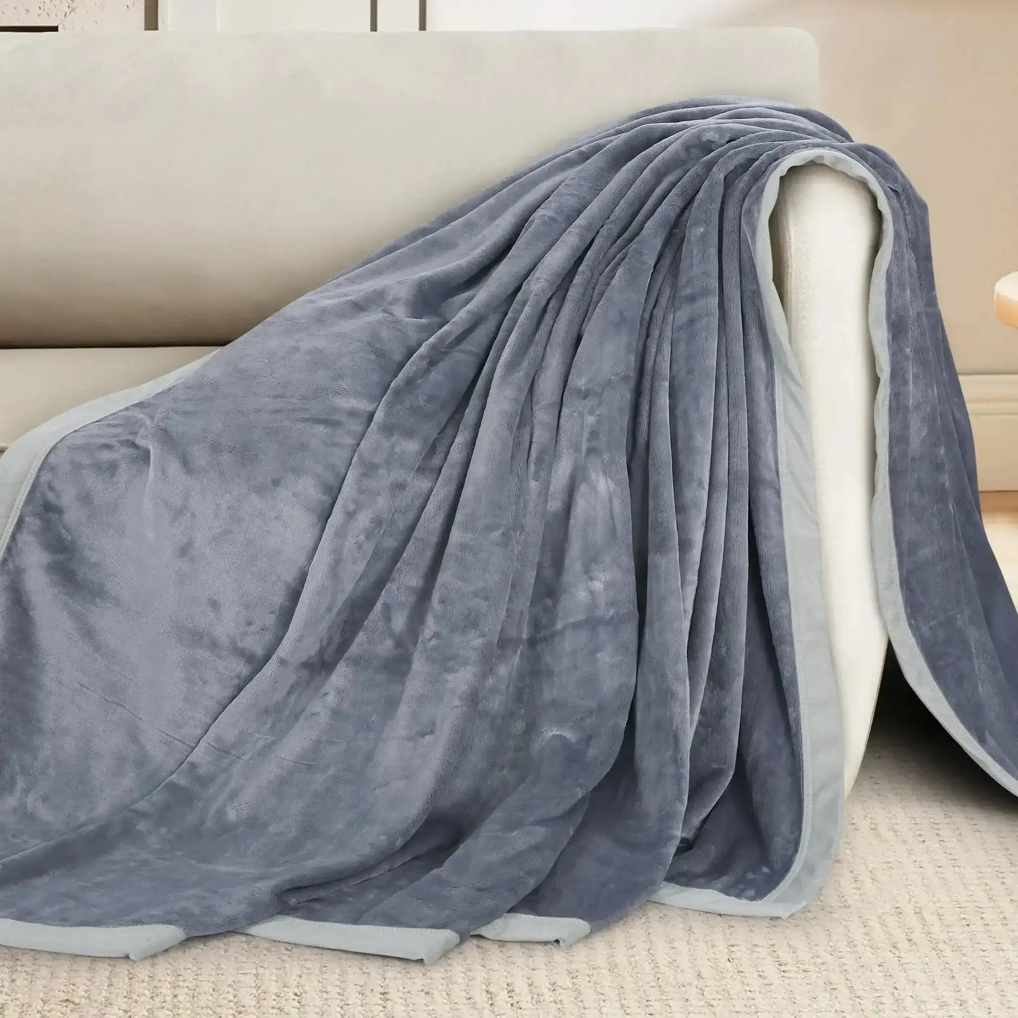 Malako Plush Grey Double Bed AC Blanket