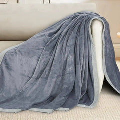 Malako Plush Grey Double Bed AC Blanket