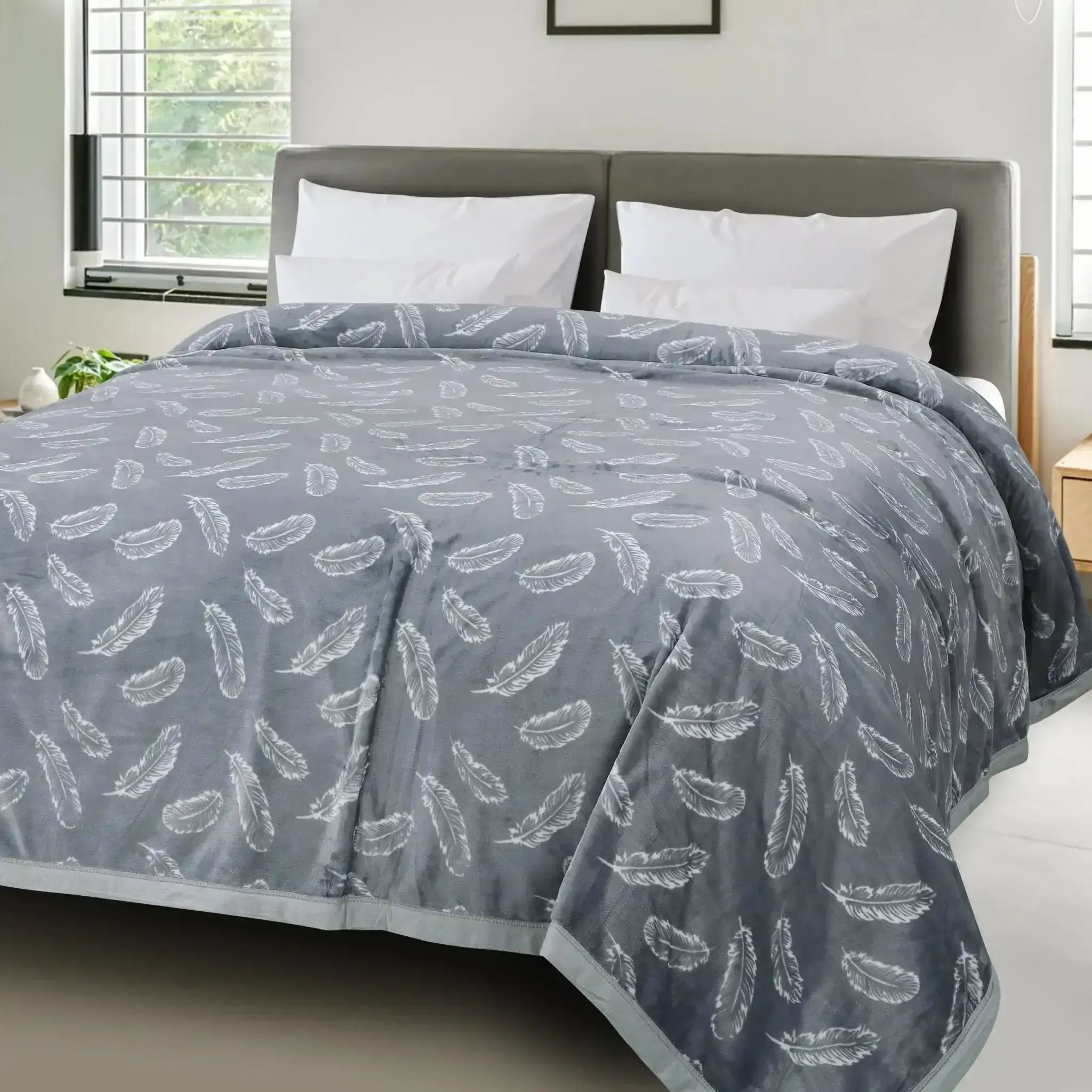 Malako Plush Grey Single Bed AC Blanket