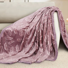 Malako Plush Mauve Double Bed AC Blanket