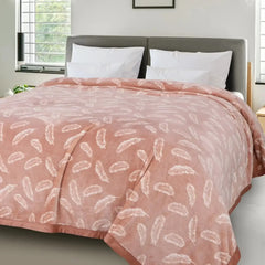 Malako Plush Peach Double Bed AC Blanket