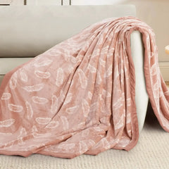 Malako Plush Peach Double Bed AC Blanket