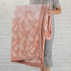 Malako Plush Peach Double Bed AC Blanket