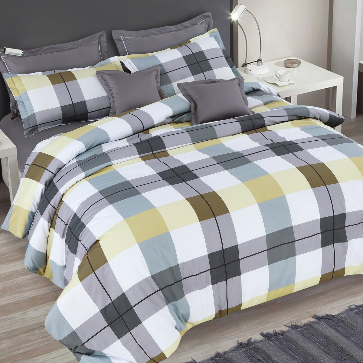 Malako Sion 100% Cotton Geometrical King Size Bedsheet with 2 Pillow Covers