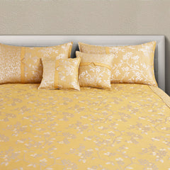 Polycotton Yellow Jacquard Bedspread 240×275 cm – Malako