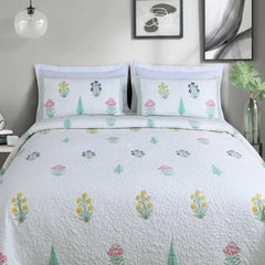 Cotton Quilted Bedcover with Pillow Covers – King Size