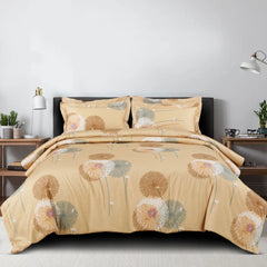 Yellow botanical Egyptian cotton bedding set