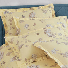 Yellow botanical quilted comforter king size