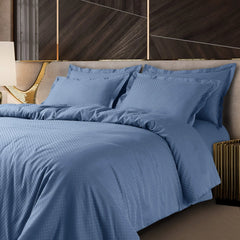 blue jacquard pillow covers