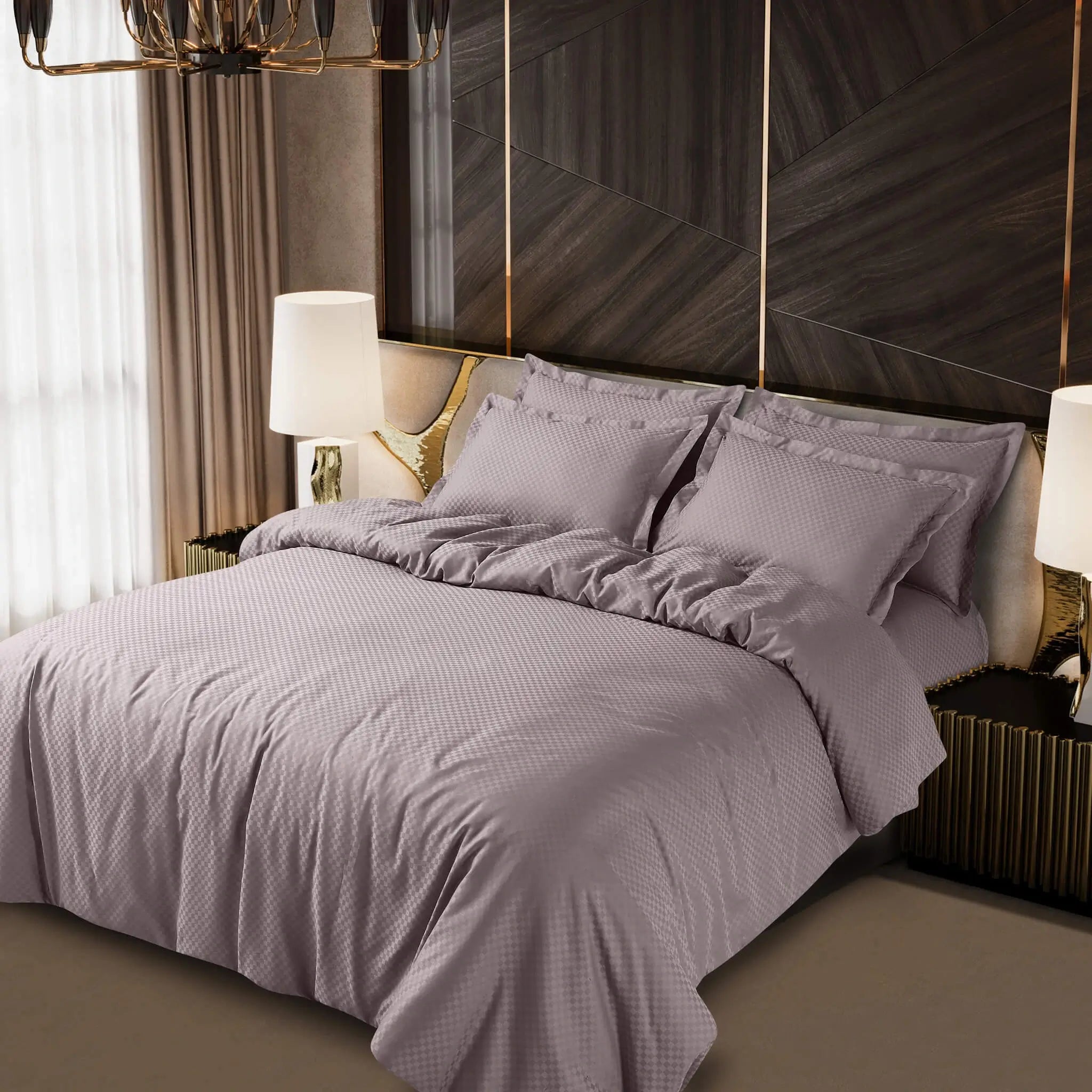 brown jacquard bedsheet