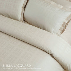 Malako Biella Jacquard Checkered 550 TC 100% Cotton King Size Bedding - MALAKO