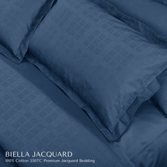 Malako Biella Jacquard Checkered 550 TC 100% Cotton King Size Bedding - MALAKO