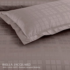 Malako Biella Jacquard Checkered 550 TC 100% Cotton King Size Bedding - MALAKO