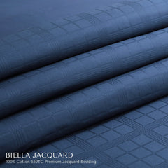 Malako Biella Jacquard Checkered 550 TC 100% Cotton King Size Bedding - MALAKO