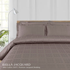 Malako Biella Jacquard Checkered 550 TC 100% Cotton King Size Bedding - MALAKO