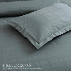 Malako Biella Jacquard Checkered 550 TC 100% Cotton King Size Bedding - MALAKO
