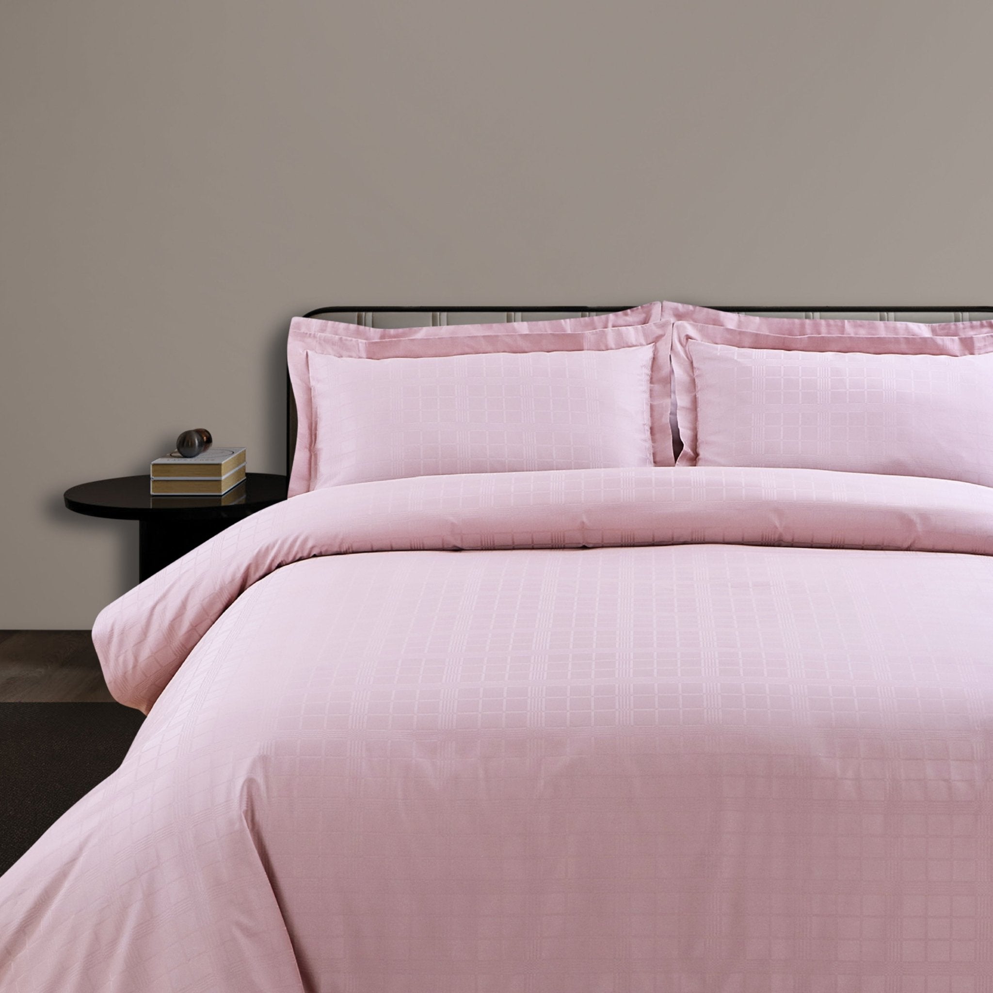 Malako Biella Jacquard Checkered 550 TC 100% Cotton King Size Bedding - MALAKO