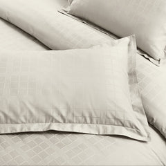 Malako Biella Jacquard Checkered 550 TC 100% Cotton King Size Bedding - MALAKO