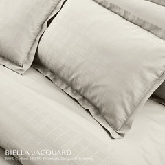 Malako Biella Jacquard Checkered 550 TC 100% Cotton King Size Bedding - MALAKO