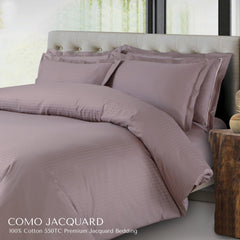 Malako Como Jacquard Wine Checks 550 TC 100% Cotton King Size Bedding - MALAKO
