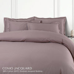 Malako Como Jacquard Wine Checks 550 TC 100% Cotton King Size Bedding - MALAKO