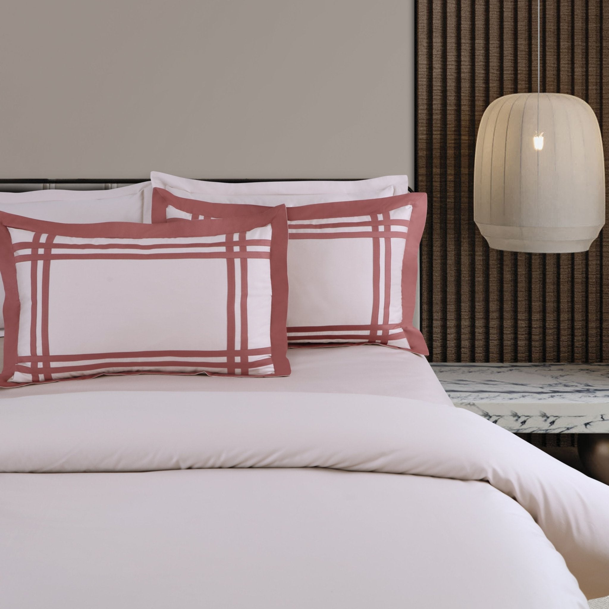 Malako Luxe: Bodo Collection 550TC Almond Beige 100% Cotton Super King Size Bedding - MALAKO