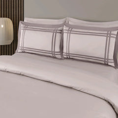 Malako Luxe: Bodo Collection 550TC Beige 100% Cotton Super King Size Duvet Cover Set