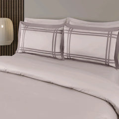 Malako Luxe: Bodo Collection 550TC Beige 100% Cotton Super King Size Bedding