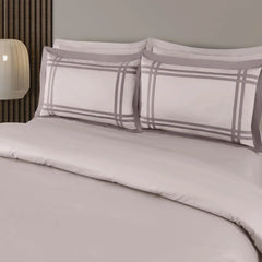 Malako Luxe: Bodo Collection 550TC Beige 100% Cotton Super King Size Bedding - MALAKO