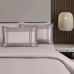 Malako Luxe: Bodo Collection 550TC Beige 100% Cotton Super King Size Bedding