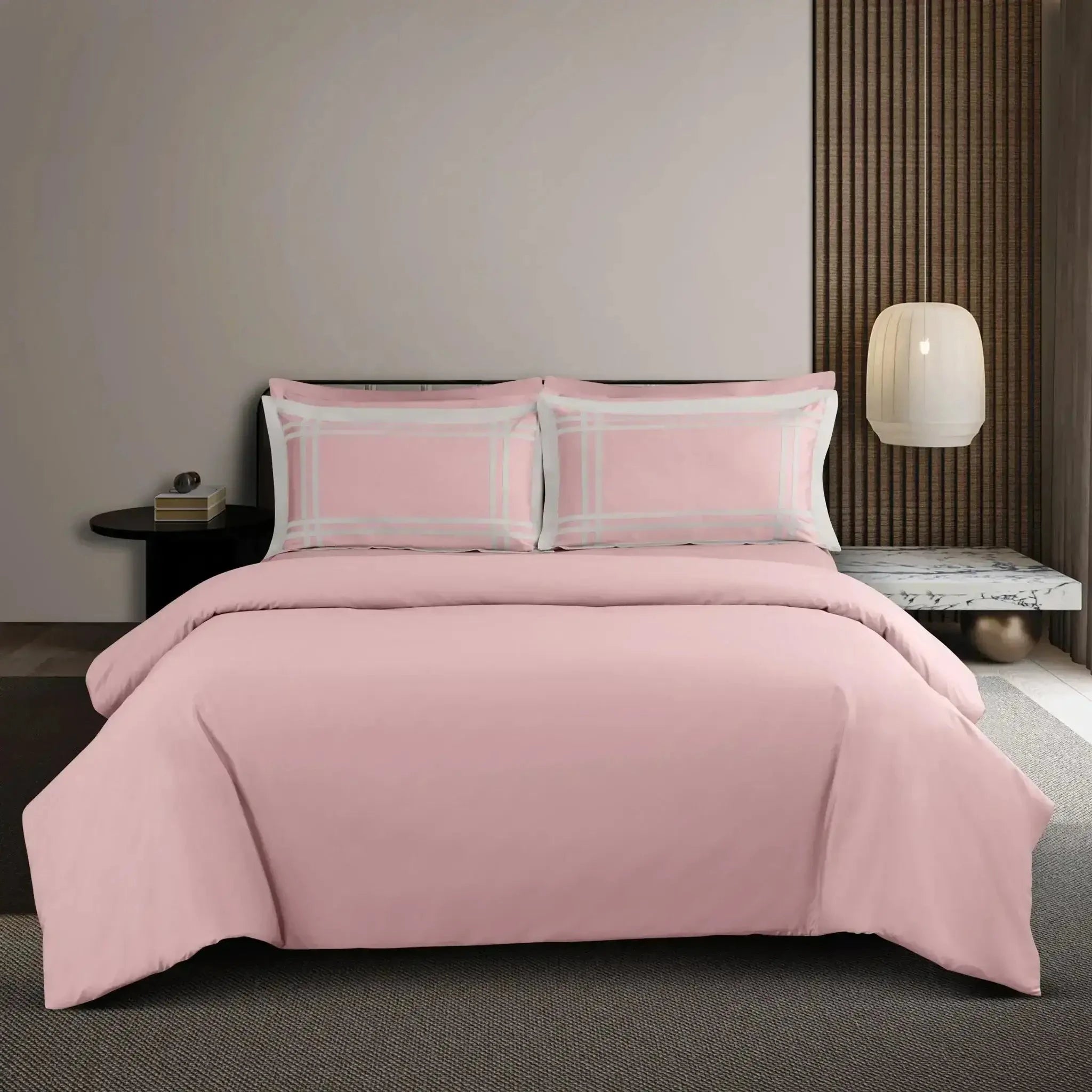 Malako Luxe: Bodo Collection 550TC Blush Pink 100% Cotton Super King Size Bedding