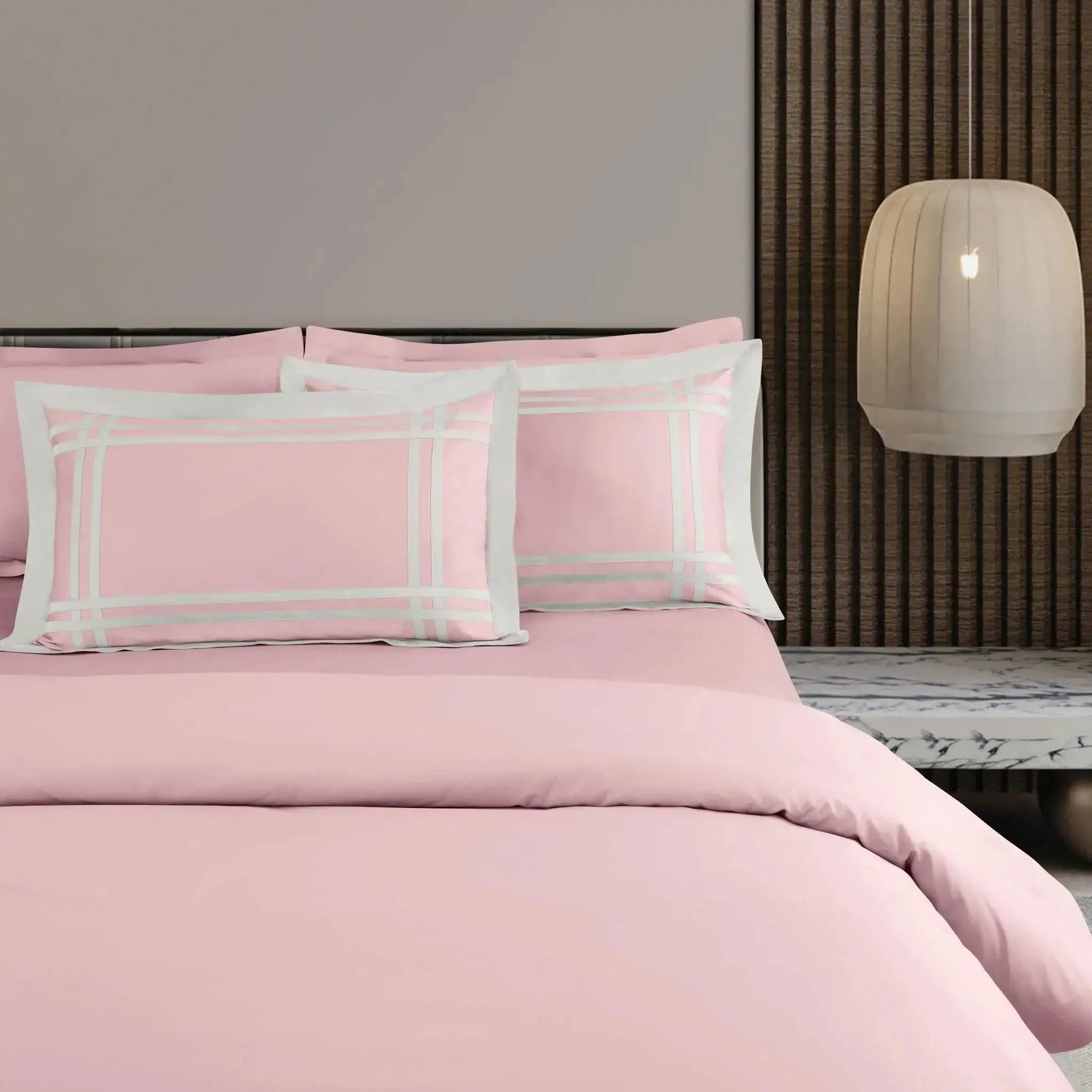 Malako Luxe: Bodo Collection 550TC Blush Pink 100% Cotton Super King Size Bedding