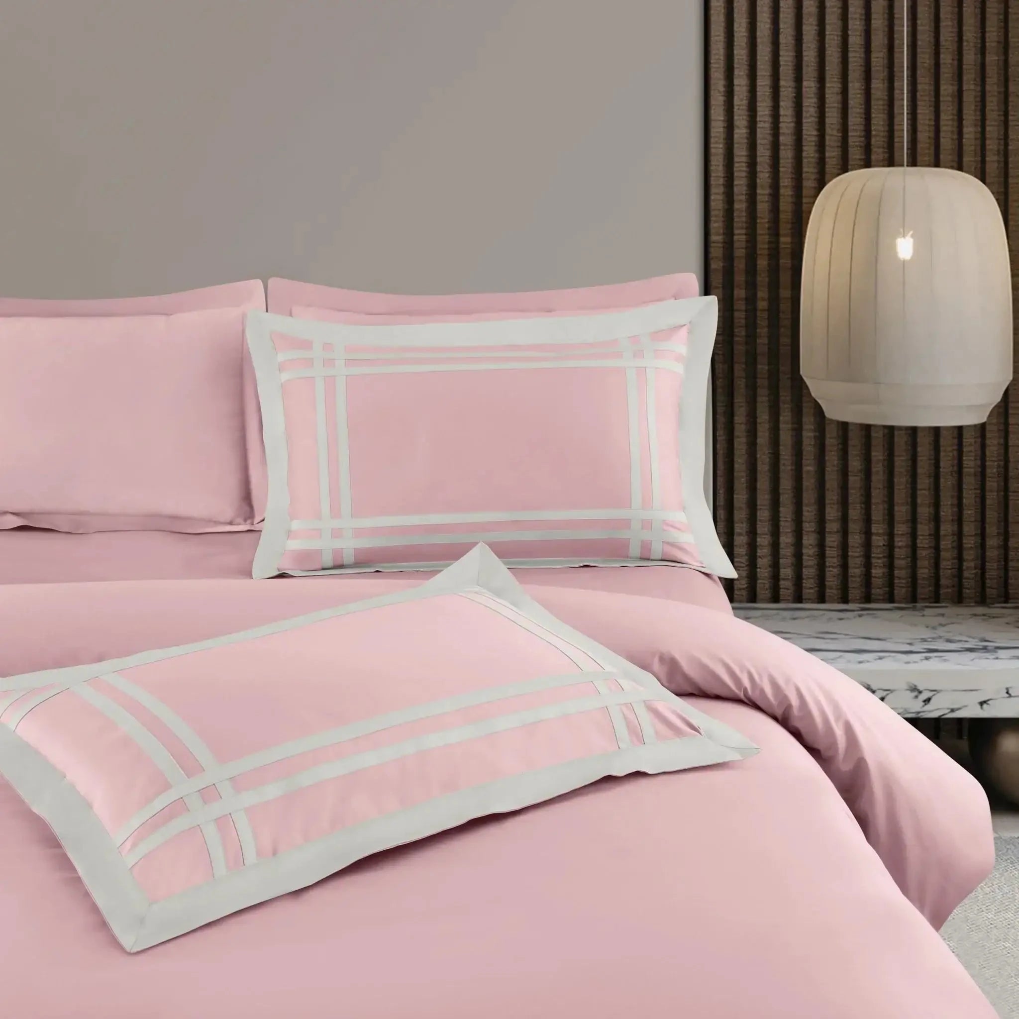 Malako Luxe: Bodo Collection 550TC Blush Pink 100% Cotton Super King Size Bedding