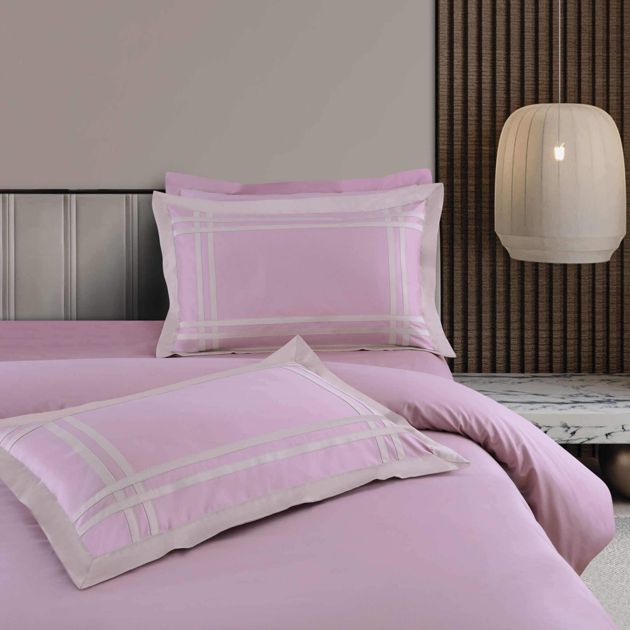 Malako Luxe: Bodo Collection 550TC Blush Pink 100% Cotton Super King Size Bedding - MALAKO