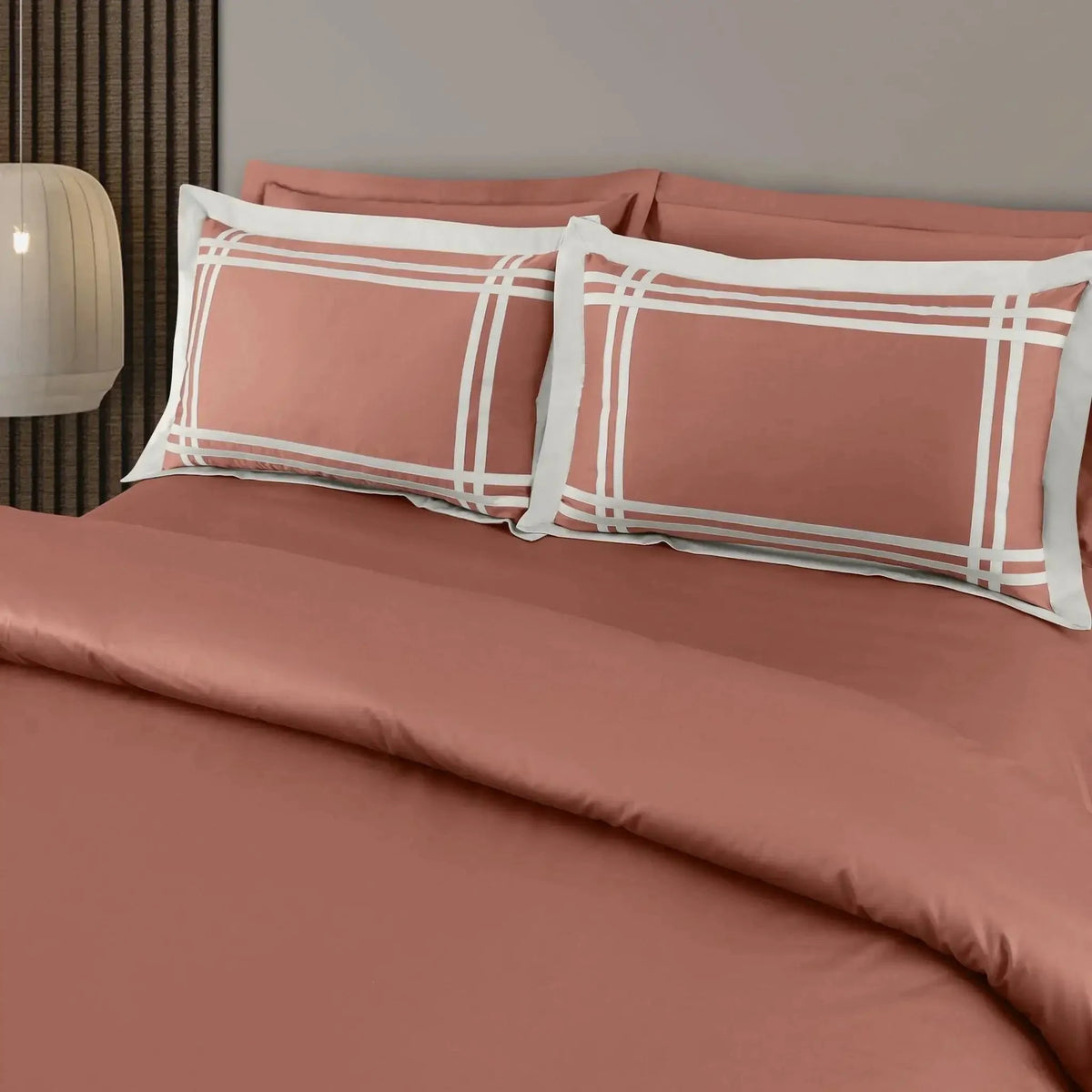 Malako Luxe: Bodo Collection 550TC Cedar Rust 100% Cotton Super King Size Bedding