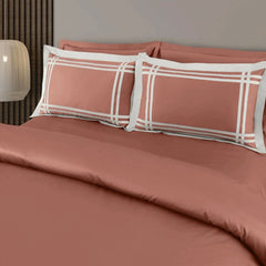 Malako Luxe: Bodo Collection 550TC Cedar Rust 100% Cotton Super King Size Bedding