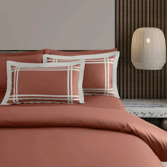 Malako Luxe: Bodo Collection 550TC Cedar Rust 100% Cotton Super King Size Bedding