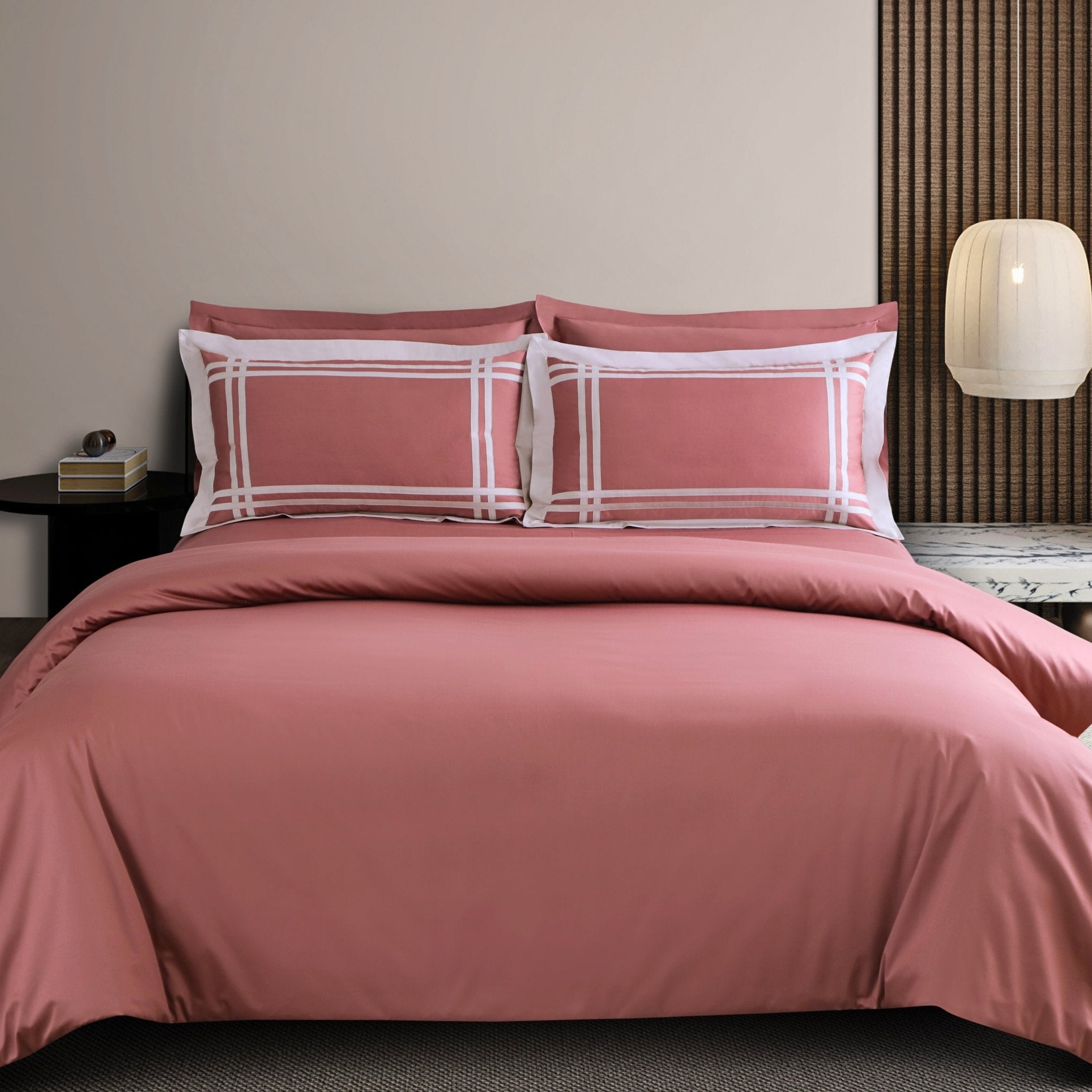 Malako Luxe: Bodo Collection 550TC Cedar Rust 100% Cotton Super King Size Bedding - MALAKO